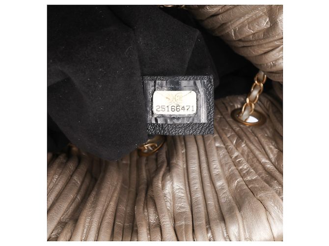 Chanel Gold Medium Metallic Calfskin Coco Pleats Drawstring Backpack Golden - view 6