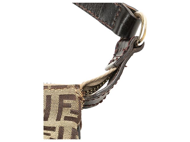 Fendi Beige Zucchino Canvas Crossbody - vista 12
