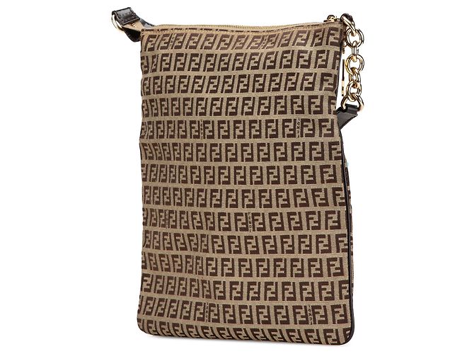 Fendi Beige Zucchino Canvas Crossbody - vista 2