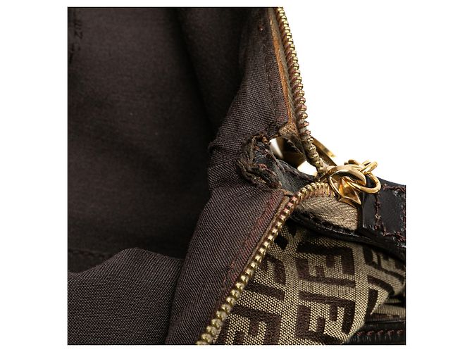 Fendi Beige Zucchino Canvas Crossbody - vista 7