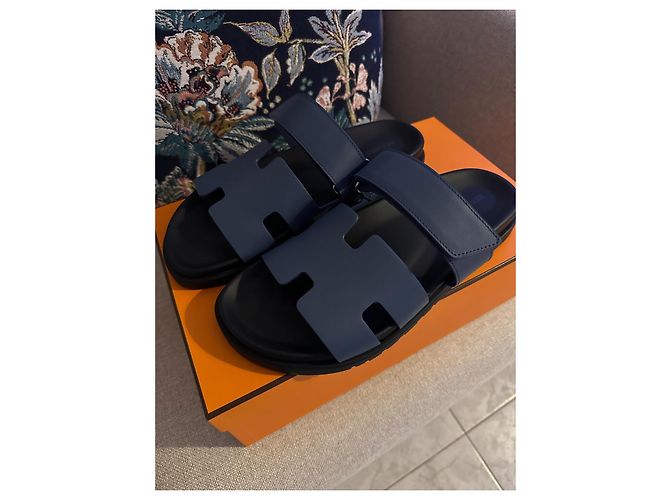 Hermès Sandali ciprioti Blu scuro - vista 3