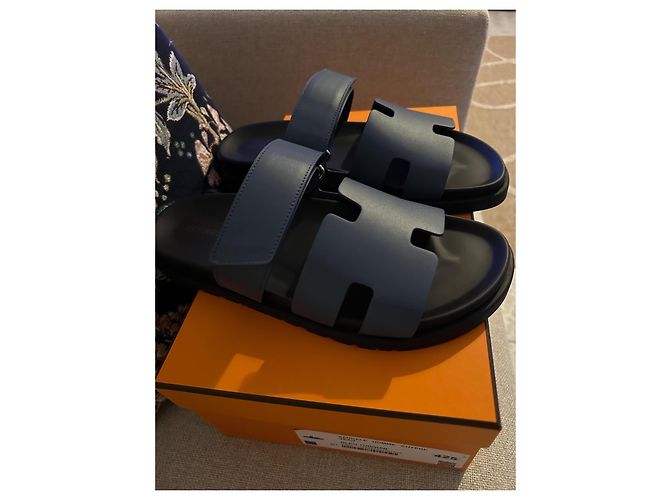 Hermès Sandali ciprioti Blu scuro - vista 6