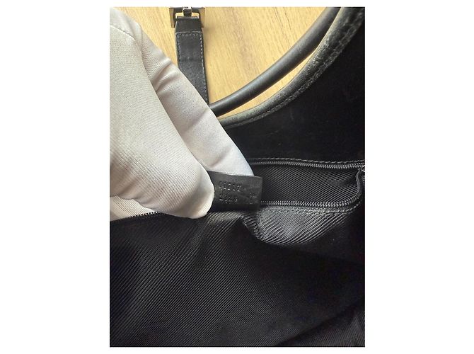 Borsa Gucci Jackie monogramma nera in pelle e tela Nero - vista 7