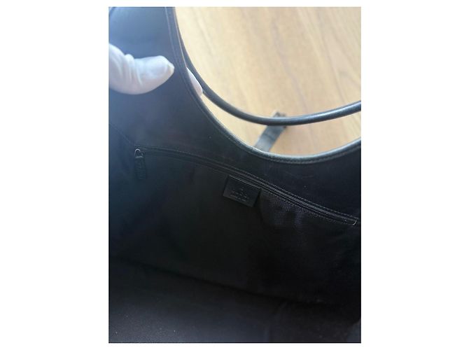 Borsa Gucci Jackie monogramma nera in pelle e tela Nero - vista 9