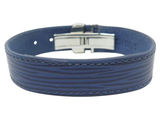 BRACCIALE LOUIS VUITTON WISH FLEUR MONOGRAM IN PELLE EPI BLU 18 CM - vista 3
