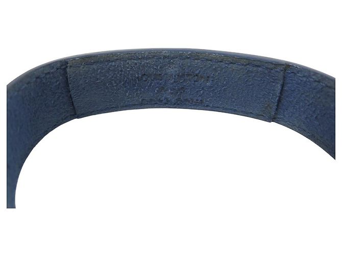 BRACCIALE LOUIS VUITTON WISH FLEUR MONOGRAM IN PELLE EPI BLU 18 CM - vista 6