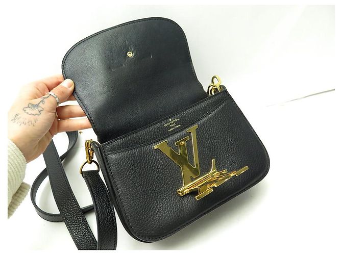 BORSA LOUIS VUITTON NEO VIVIENNE M54057 IN PELLE GRAIN NERA CON TRACOLLA Nero - vista 9