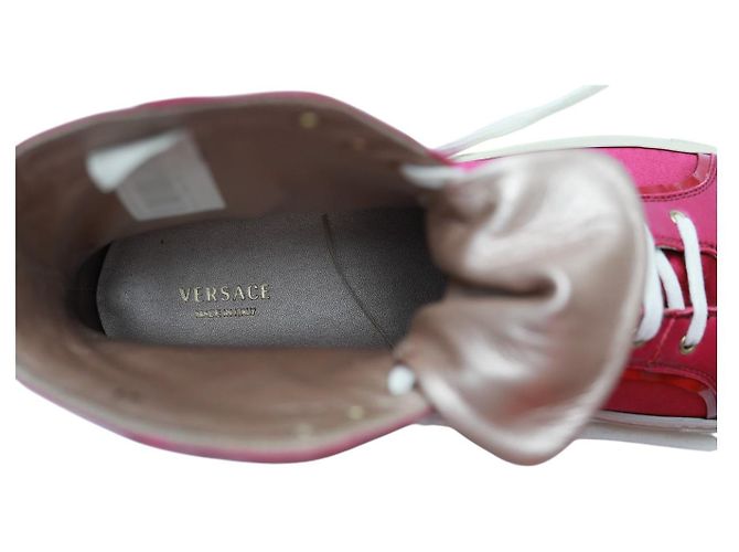 Sneakers alte Medusa Versace in satin e pelle fucsia 41 - vista 11