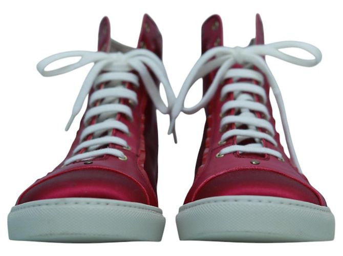 Sneakers alte Medusa Versace in satin e pelle fucsia 41 - vista 3