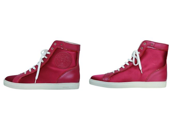 Sneakers alte Medusa Versace in satin e pelle fucsia 41 - vista 7