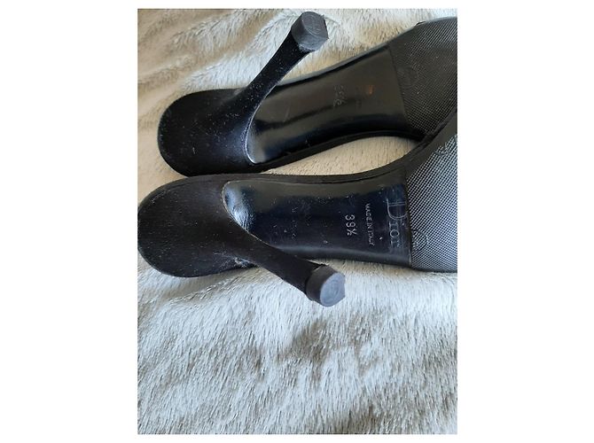 Mule Christian Dior Nere in Pelle e Camoscio Nero - vista 4
