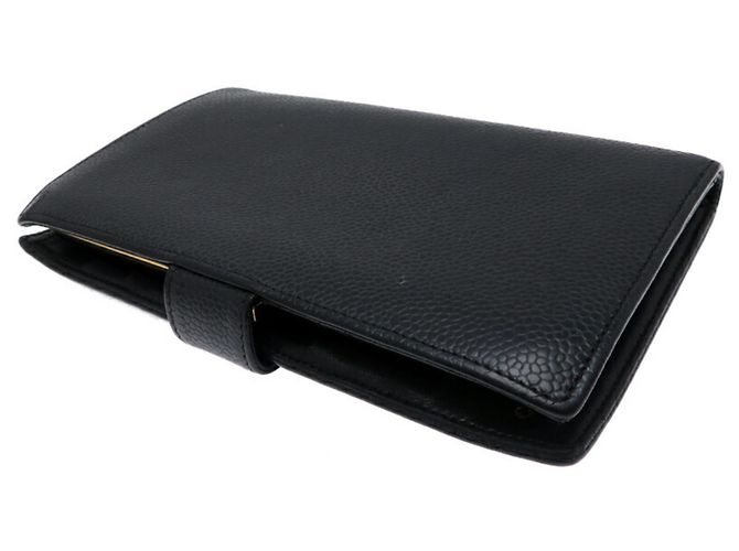 Cartera Larga Chanel en Piel de Ternera Granulada Negra Negro - vista 4