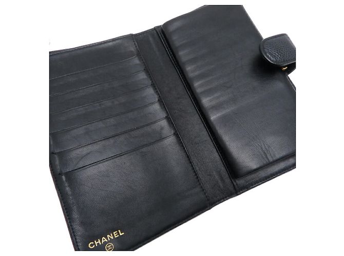 Cartera Larga Chanel en Piel de Ternera Granulada Negra Negro - vista 5
