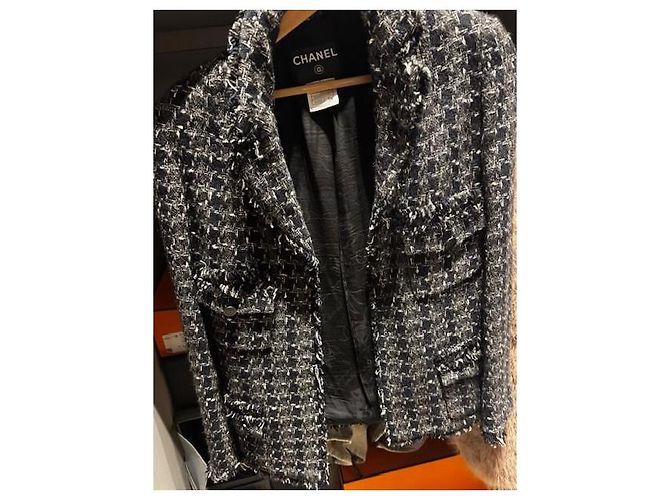 Chanel Blazer Grau und Schwarz Kaschmir - Ansicht 2