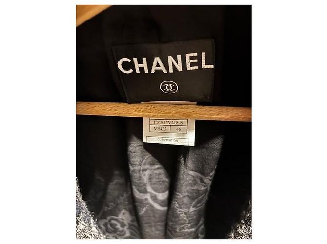 Chanel Blazer Grau und Schwarz Kaschmir - Ansicht 3