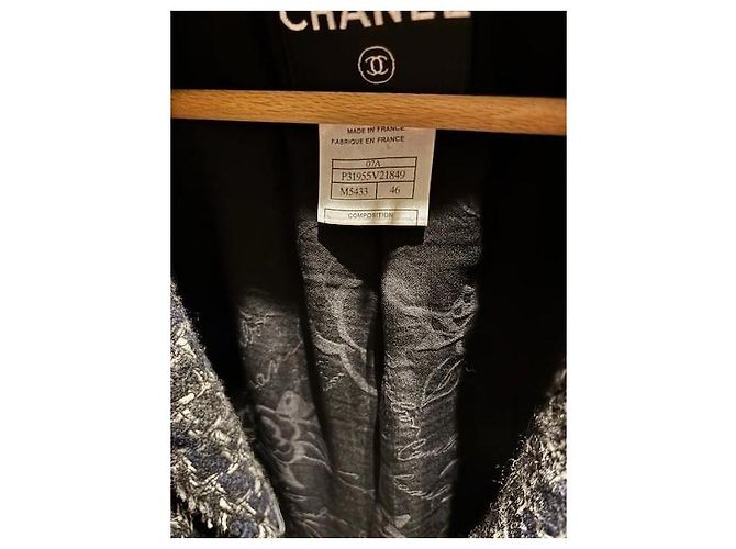 Chanel Blazer Grau und Schwarz Kaschmir - Ansicht 4