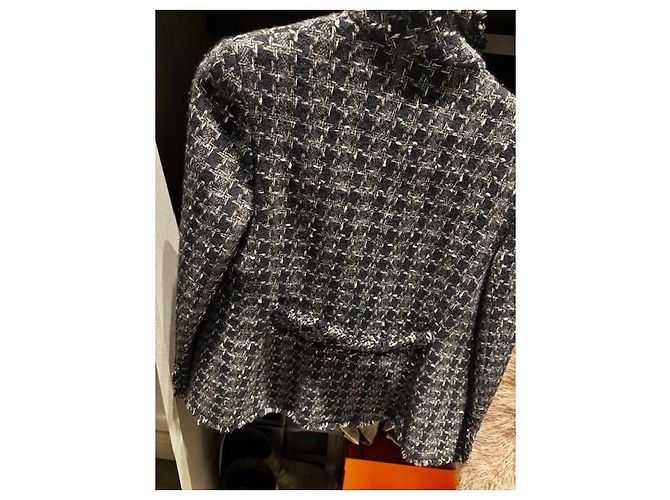 Chanel Blazer Grau und Schwarz Kaschmir - Ansicht 8