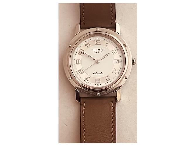 Relógio Hermès Clipper Automático Aço Eggshell Fora de branco - vista 2