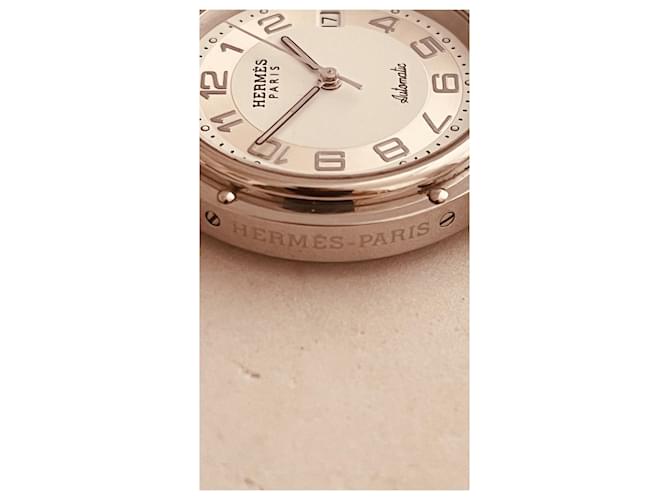 Relógio Hermès Clipper Automático Aço Eggshell Fora de branco - vista 5
