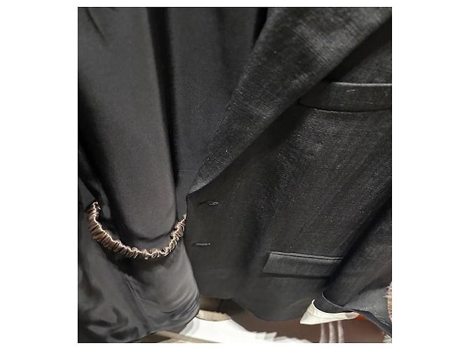 Bottega Veneta Oversized Blazer Schwarz Wolle mit Ledergürtel - Ansicht 3