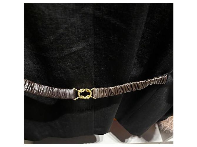 Bottega Veneta Oversized Blazer Schwarz Wolle mit Ledergürtel - Ansicht 6