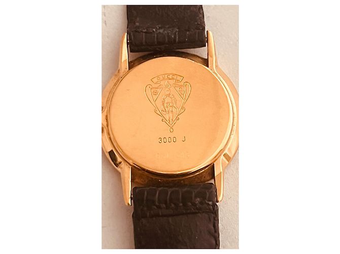 Orologio Gucci 3000 Placcato Oro Quadrante Nero 29mm - vista 6