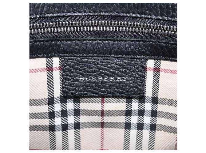 Borsa a mano in pelle nera Burberry Auth am8014 Nero - vista 10