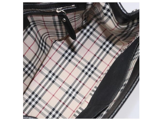 Borsa a mano in pelle nera Burberry Auth am8014 Nero - vista 11