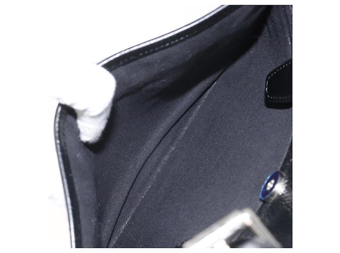 Borsa a mano in pelle nera Burberry Auth am8014 Nero - vista 12