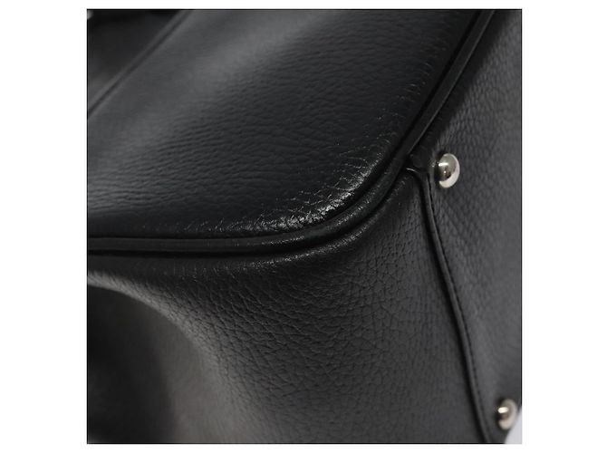 Borsa a mano in pelle nera Burberry Auth am8014 Nero - vista 14