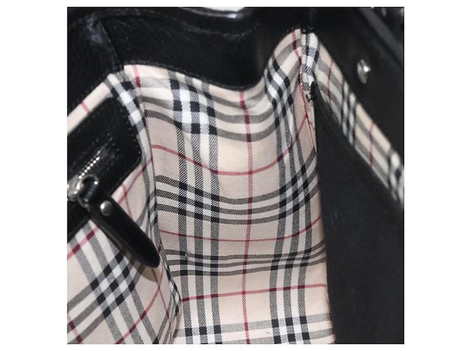 Borsa a mano in pelle nera Burberry Auth am8014 Nero - vista 18