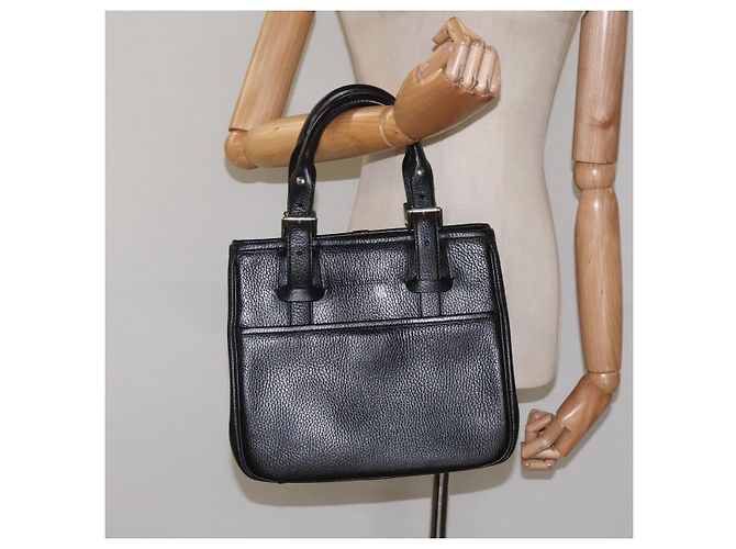 Borsa a mano in pelle nera Burberry Auth am8014 Nero - vista 22