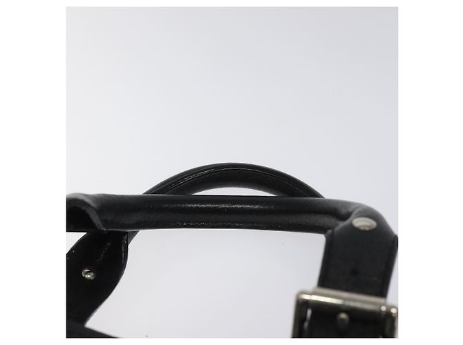 Borsa a mano in pelle nera Burberry Auth am8014 Nero - vista 8