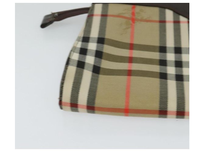Autre Marque Borsa a spalla Burberrys Nova Check in tela beige oro Auth BA777 D'oro - vista 14