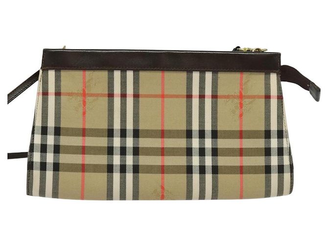 Autre Marque Borsa a spalla Burberrys Nova Check in tela beige oro Auth BA777 D'oro - vista 2