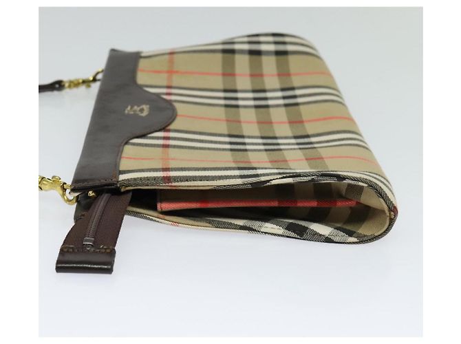 Autre Marque Borsa a spalla Burberrys Nova Check in tela beige oro Auth BA777 D'oro - vista 3