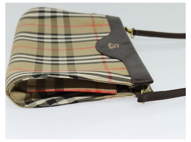 Autre Marque Borsa a spalla Burberrys Nova Check in tela beige oro Auth BA777 D'oro - vista 4