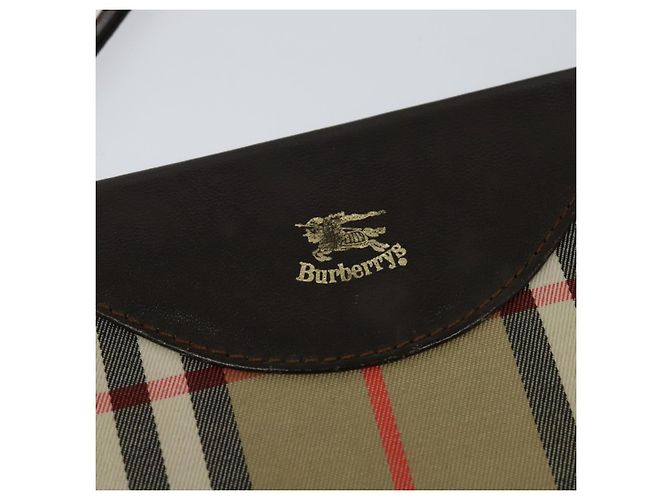 Autre Marque Borsa a spalla Burberrys Nova Check in tela beige oro Auth BA777 D'oro - vista 9