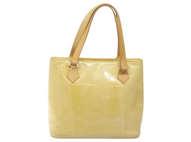 LOUIS VUITTON Borsa a Mano Monogram Vernis Houston Giallo Lime M91055 LV Auth ki5489 D'oro - vista 13