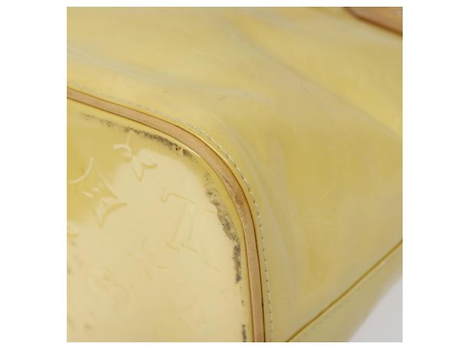 LOUIS VUITTON Borsa a Mano Monogram Vernis Houston Giallo Lime M91055 LV Auth ki5489 D'oro - vista 15