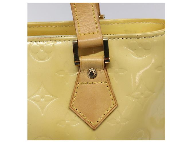 LOUIS VUITTON Borsa a Mano Monogram Vernis Houston Giallo Lime M91055 LV Auth ki5489 D'oro - vista 17