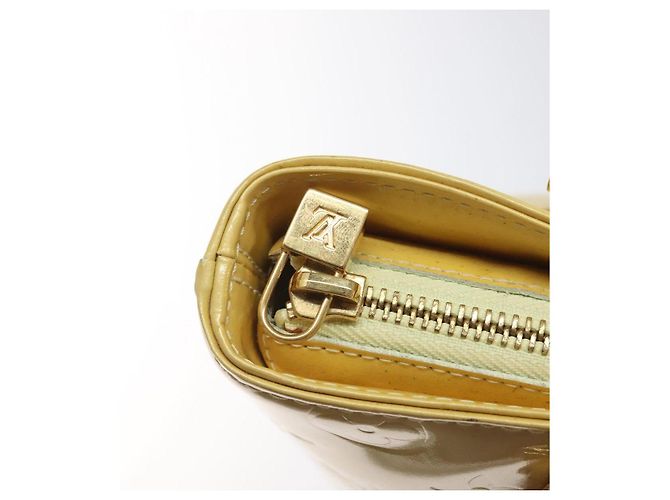 LOUIS VUITTON Borsa a Mano Monogram Vernis Houston Giallo Lime M91055 LV Auth ki5489 D'oro - vista 18
