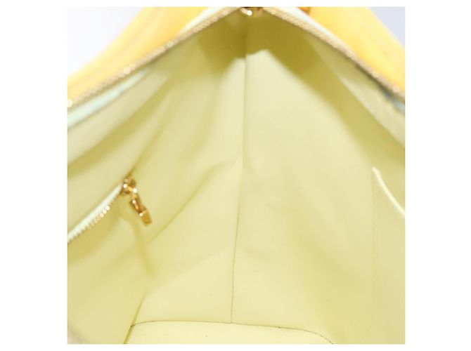 LOUIS VUITTON Borsa a Mano Monogram Vernis Houston Giallo Lime M91055 LV Auth ki5489 D'oro - vista 19