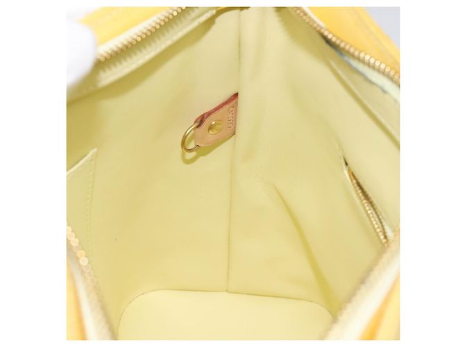 LOUIS VUITTON Borsa a Mano Monogram Vernis Houston Giallo Lime M91055 LV Auth ki5489 D'oro - vista 20