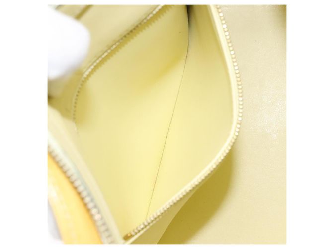 LOUIS VUITTON Borsa a Mano Monogram Vernis Houston Giallo Lime M91055 LV Auth ki5489 D'oro - vista 21