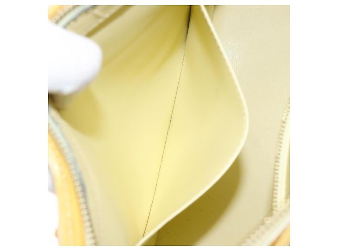LOUIS VUITTON Borsa a Mano Monogram Vernis Houston Giallo Lime M91055 LV Auth ki5489 D'oro - vista 22