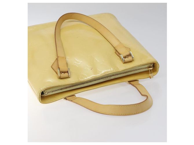 LOUIS VUITTON Borsa a Mano Monogram Vernis Houston Giallo Lime M91055 LV Auth ki5489 D'oro - vista 6