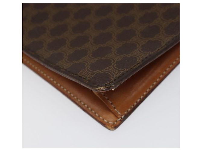 Céline Borsa a spalla in tela Macadam CELINE in pelle PVC marrone oro Auth BD908 D'oro - vista 14