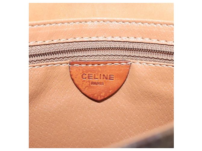 Céline Borsa a spalla in tela Macadam CELINE in pelle PVC marrone oro Auth BD908 D'oro - vista 18