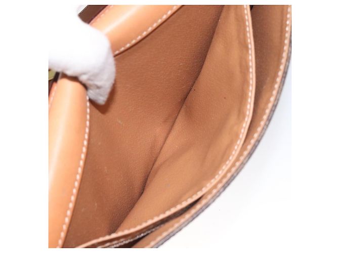 Céline Borsa a spalla in tela Macadam CELINE in pelle PVC marrone oro Auth BD908 D'oro - vista 21